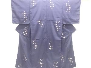 大正ロマン　枡に古典柄織り出しお召着物